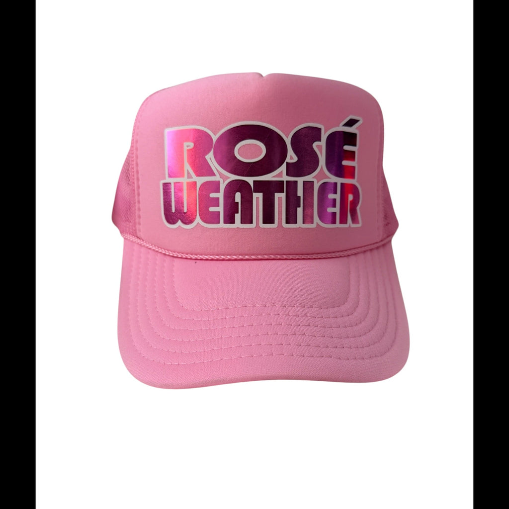 Rose Weather Trucker Hat, Light Pink/Pink Metallic Foil