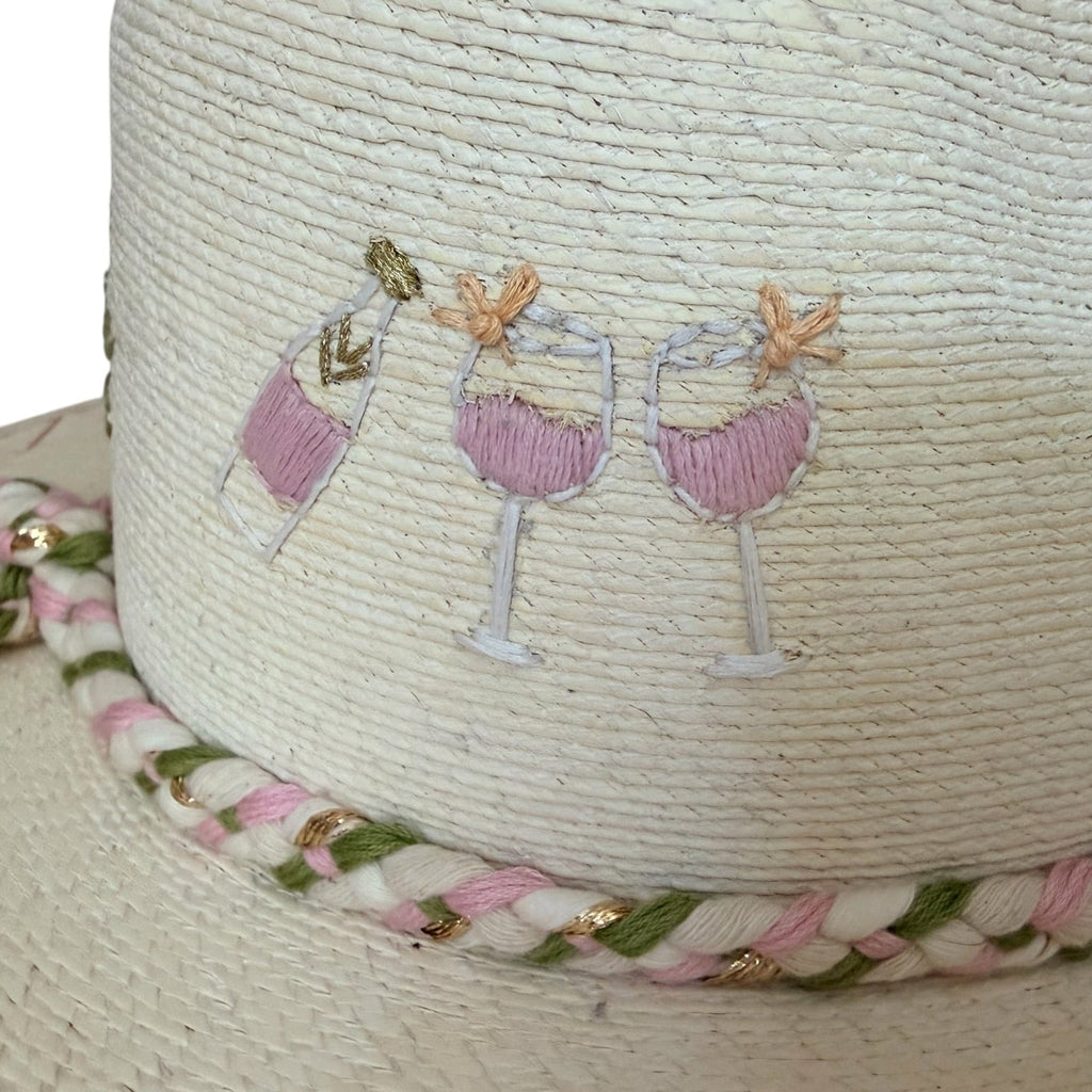 Rosé Cheers Artisan Sun Hat