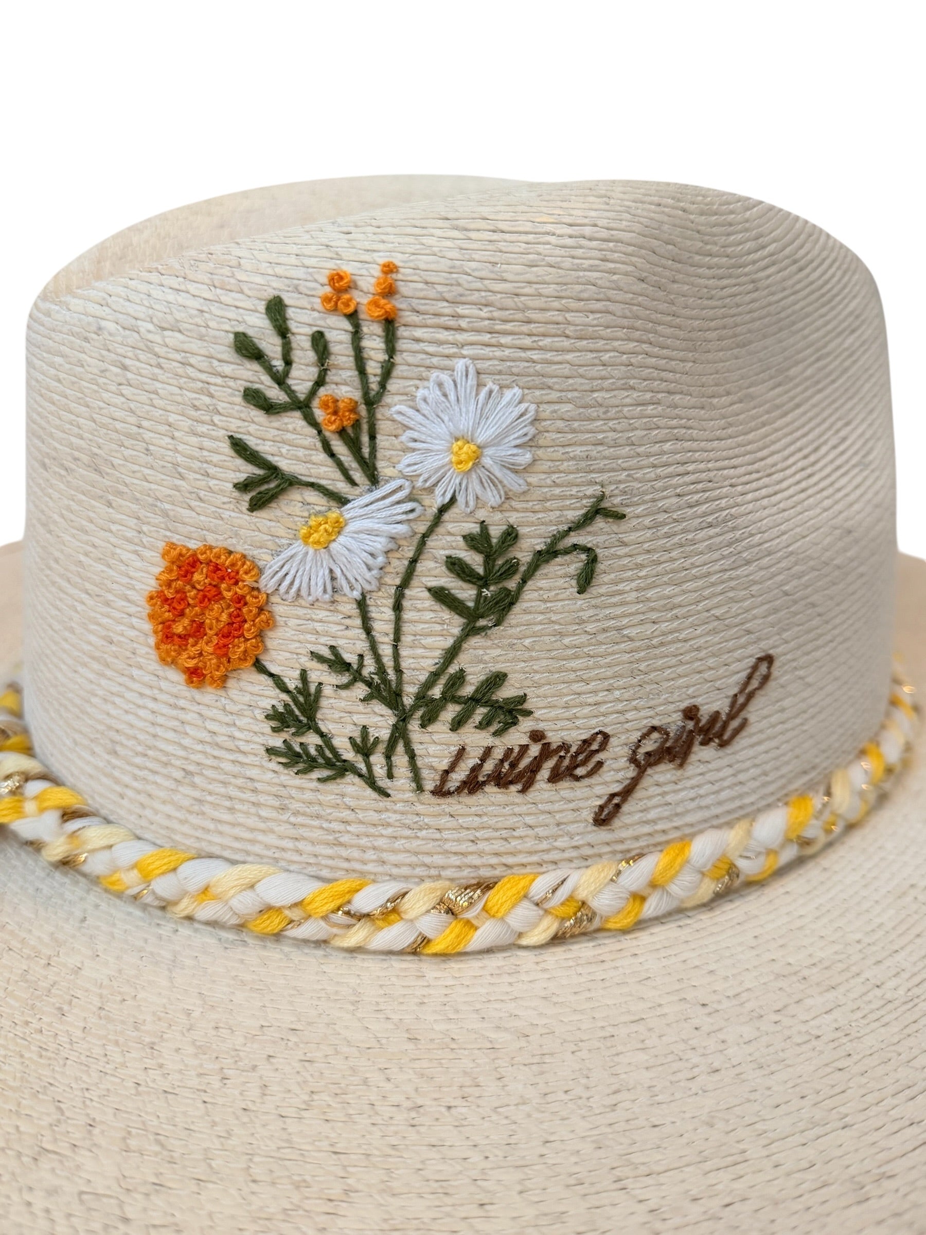 Marigold Wine Girl Artisan Sun Hat