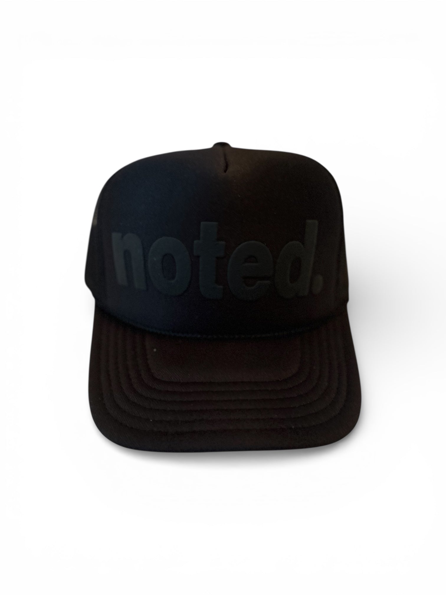 Noted. Puff Print Hat, Black/Black