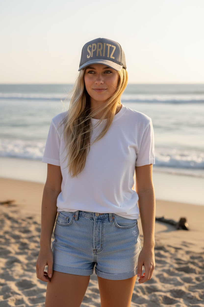 Spritz Hat, Metallic Bronze/Gray
